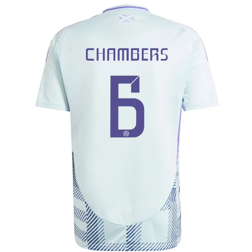 Danxen Dětské Skotsko Sam Chambers #6 Světle Mátově Modrá Daleko Hráčské Dresy 24-26 Dres