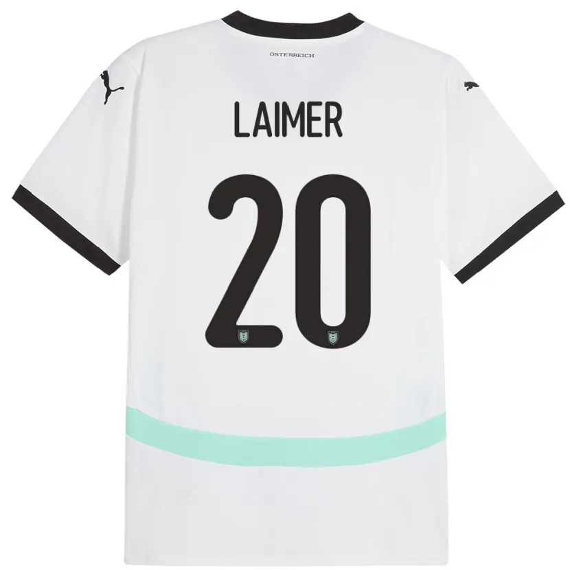 Danxen Dětské Rakousko Konrad Laimer #20 Bílý Daleko Hráčské Dresy 24-26 Dres
