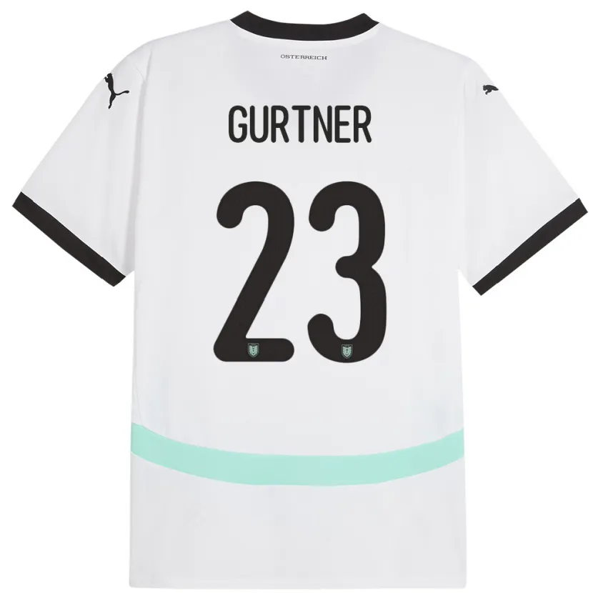 Danxen Dětské Rakousko Andrea Gurtner #23 Bílý Daleko Hráčské Dresy 24-26 Dres