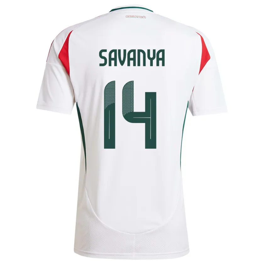 Danxen Dětské Maďarsko Csilla Savanya #14 Bílý Daleko Hráčské Dresy 24-26 Dres