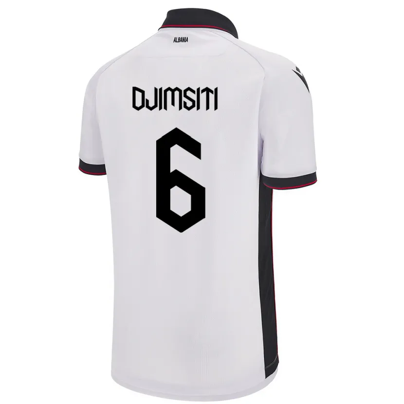 Danxen Dětské Albánie Berat Djimsiti #6 Bílý Daleko Hráčské Dresy 24-26 Dres
