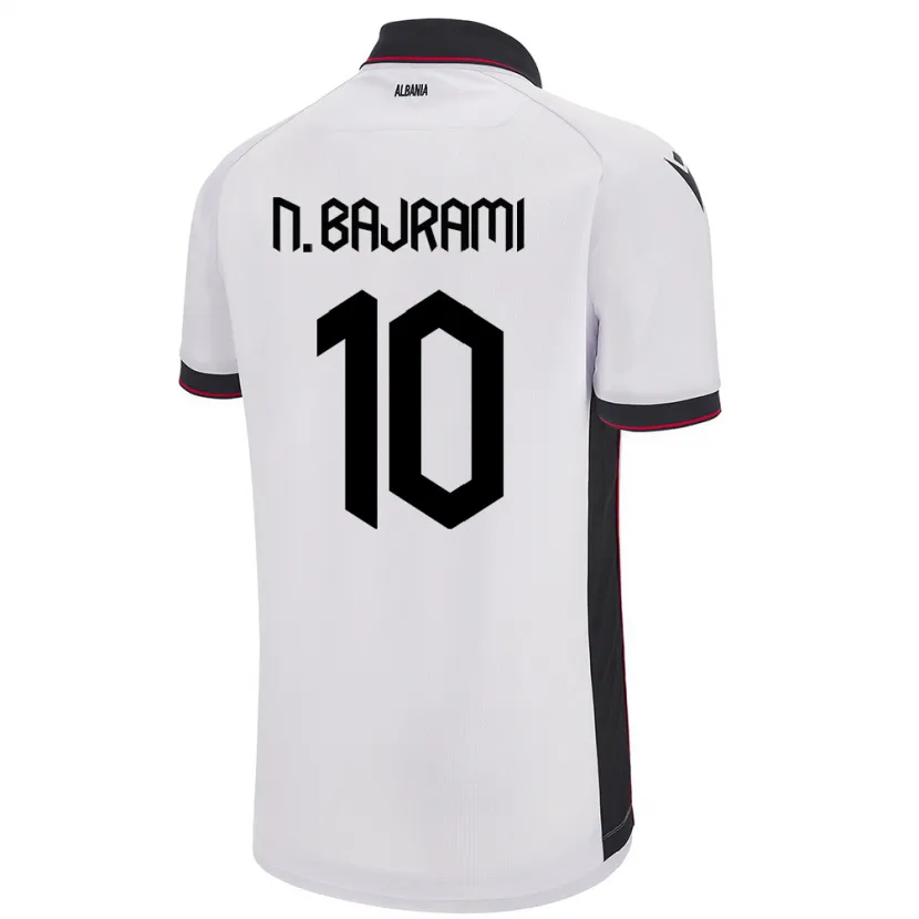 Danxen Dětské Albánie Nedim Bajrami #10 Bílý Daleko Hráčské Dresy 24-26 Dres