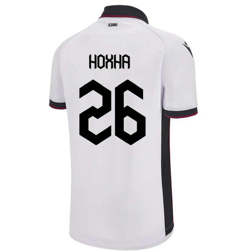 Danxen Dětské Albánie Arbër Hoxha #26 Bílý Daleko Hráčské Dresy 24-26 Dres