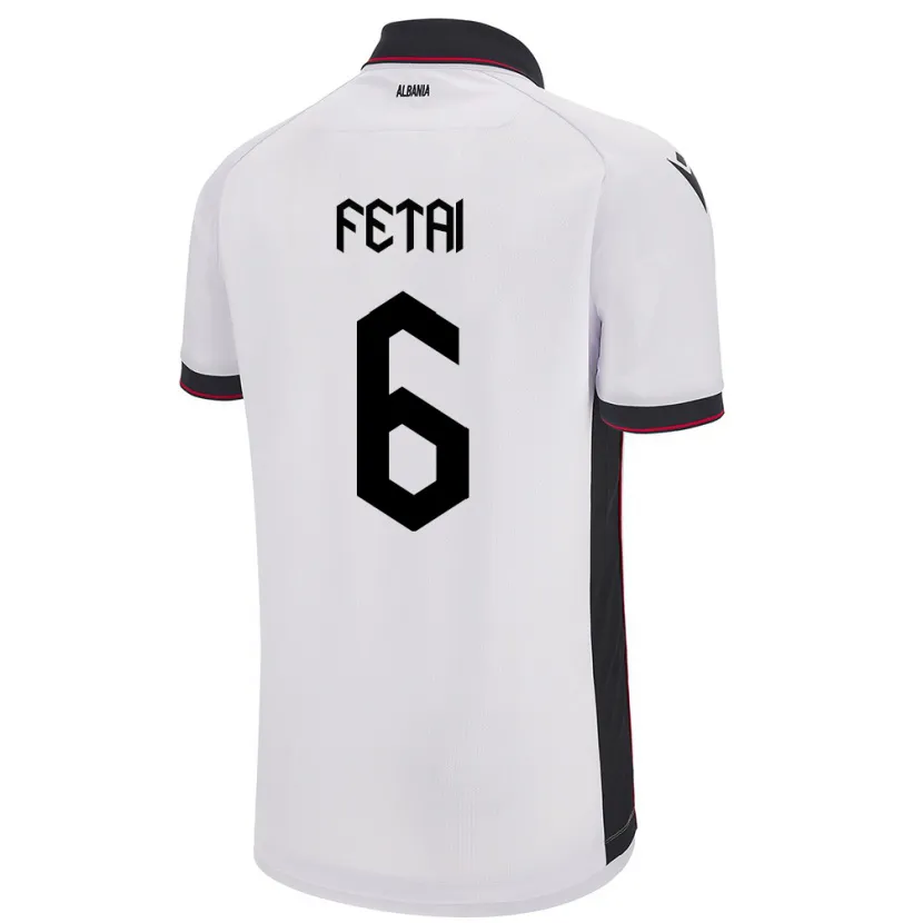 Danxen Dětské Albánie Feta Fetai #6 Bílý Daleko Hráčské Dresy 24-26 Dres