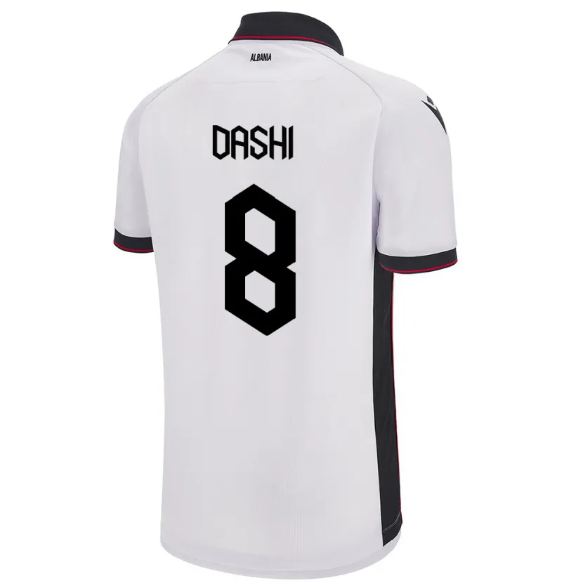 Danxen Dětské Albánie Matteo Dashi #8 Bílý Daleko Hráčské Dresy 24-26 Dres