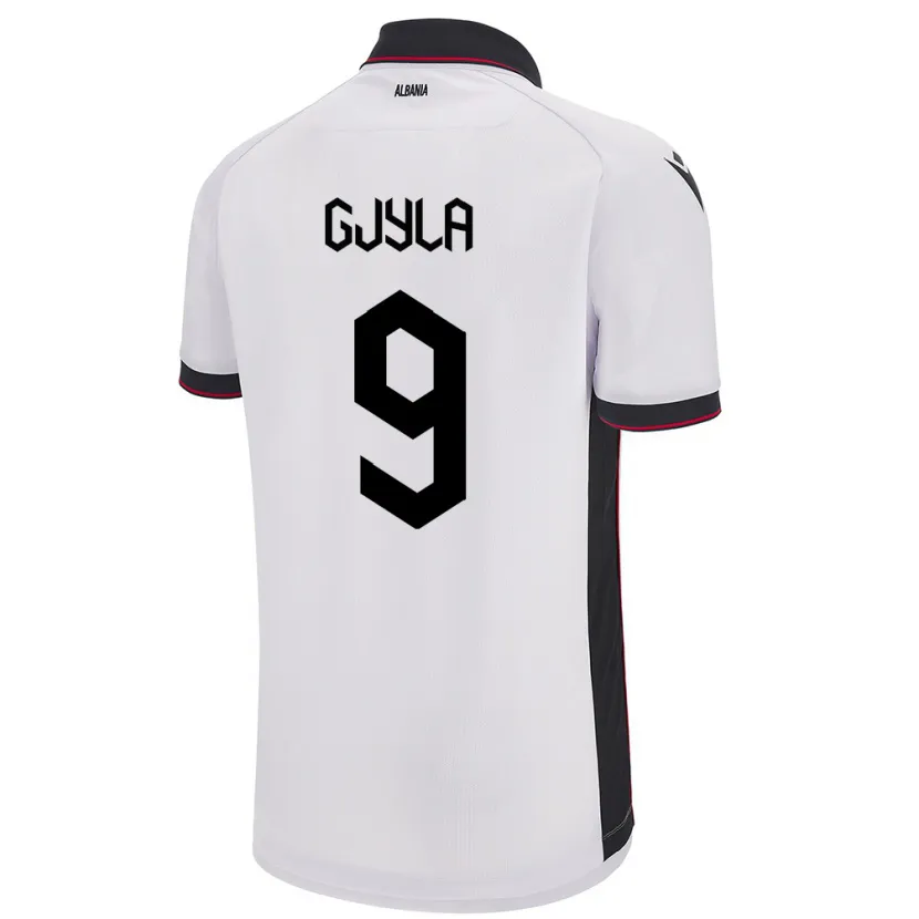 Danxen Dětské Albánie Brayan Gjyla #9 Bílý Daleko Hráčské Dresy 24-26 Dres