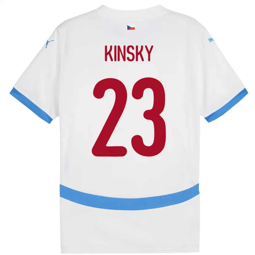 Danxen Dětské Česko Antonin Kinsky #23 Bílý Daleko Hráčské Dresy 24-26 Dres