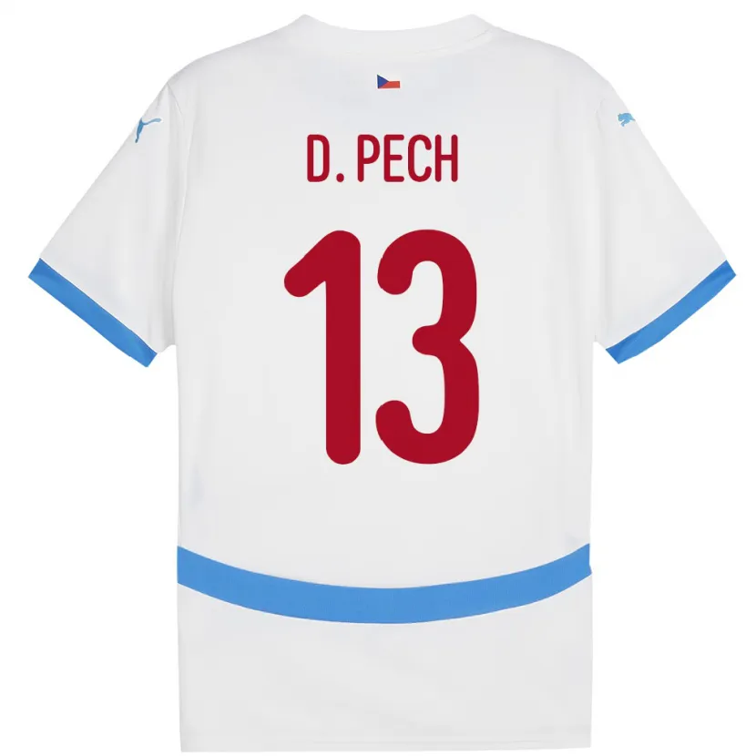 Danxen Dětské Česko Dominik Pech #13 Bílý Daleko Hráčské Dresy 24-26 Dres