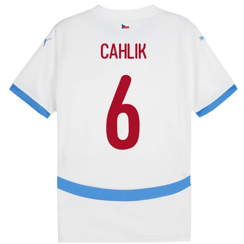 Danxen Dětské Česko Jakub Cahlik #6 Bílý Daleko Hráčské Dresy 24-26 Dres