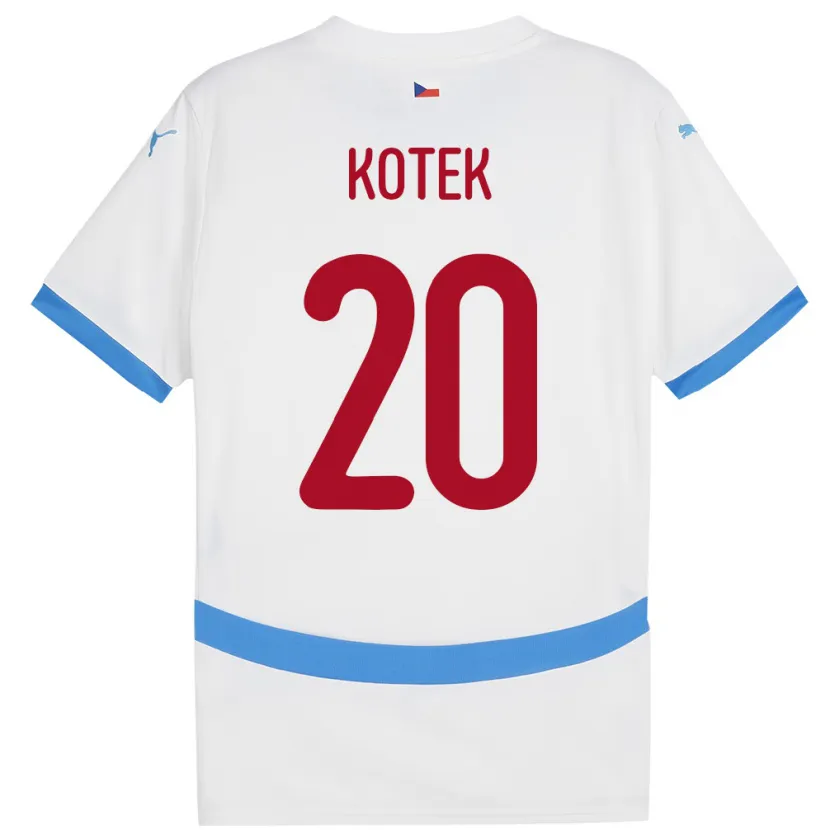 Danxen Dětské Česko Tomas Kotek #20 Bílý Daleko Hráčské Dresy 24-26 Dres