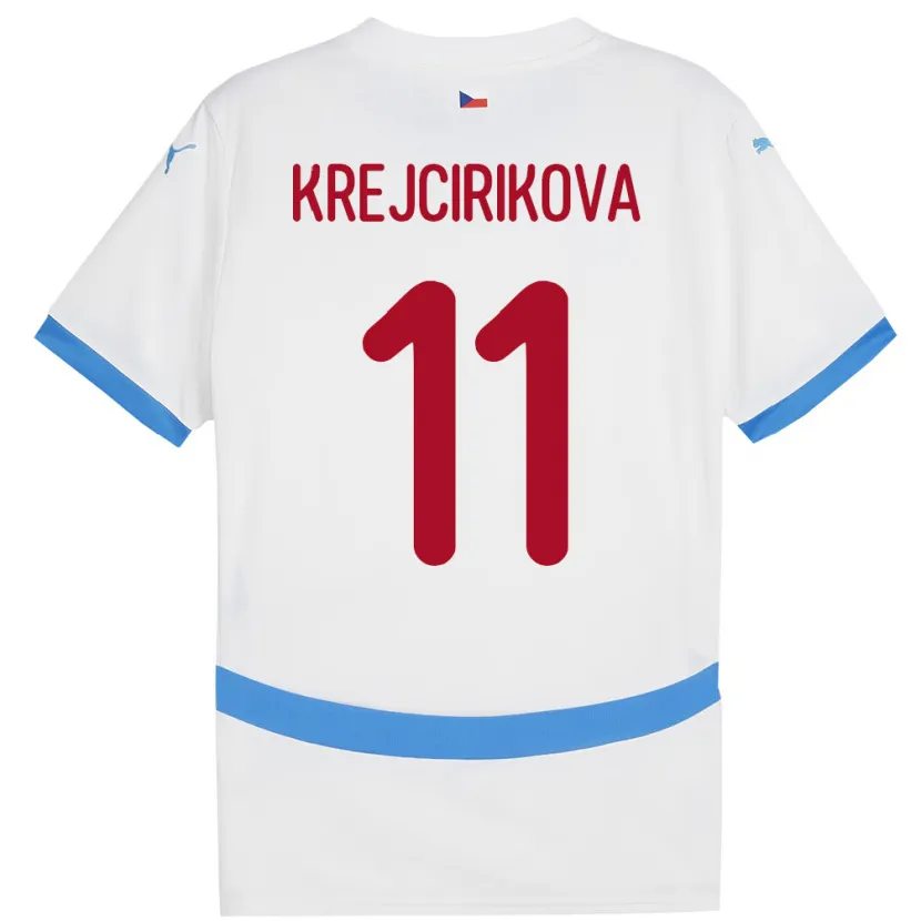 Danxen Dětské Česko Tereza Krejčiříková #11 Bílý Daleko Hráčské Dresy 24-26 Dres