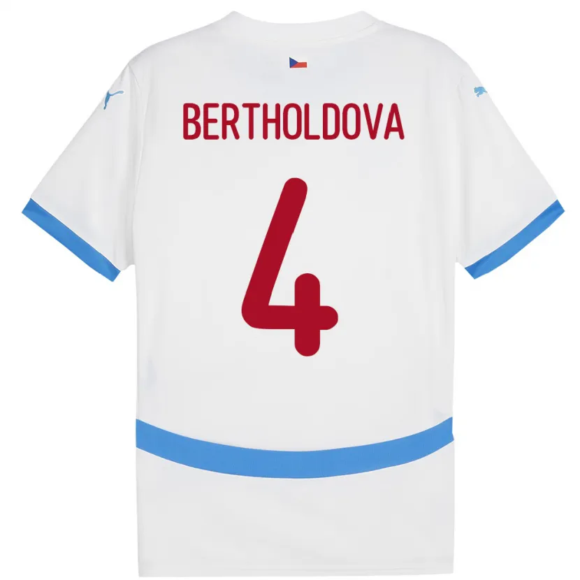 Danxen Dětské Česko Petra Bertholdová #4 Bílý Daleko Hráčské Dresy 24-26 Dres
