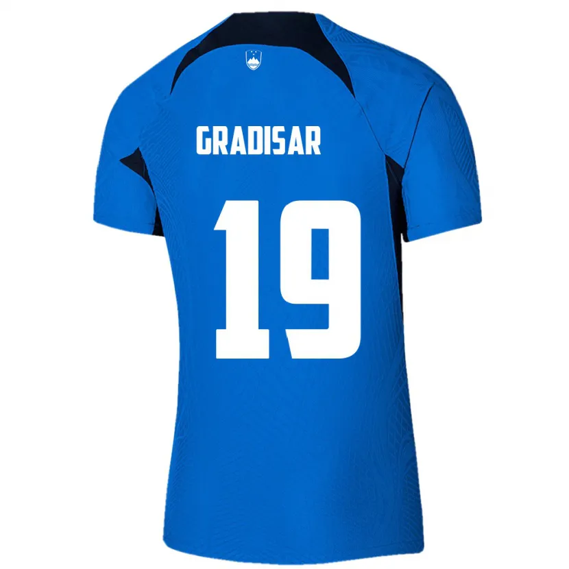 Danxen Dětské Slovinsko Nejc Gradisar #19 Modrý Daleko Hráčské Dresy 24-26 Dres
