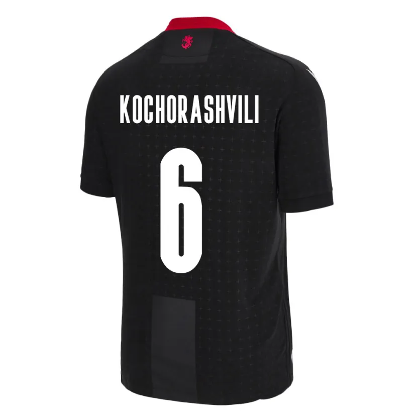 Danxen Dětské Georgia Giorgi Kochorashvili #6 Černá Daleko Hráčské Dresy 24-26 Dres