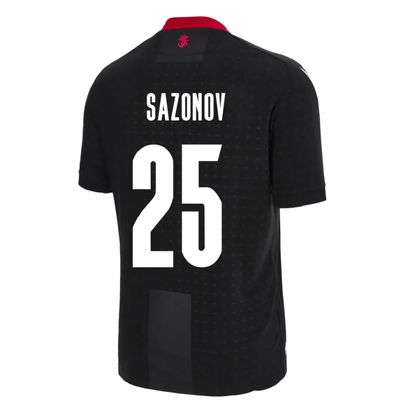Danxen Dětské Georgia Saba Sazonov #25 Černá Daleko Hráčské Dresy 24-26 Dres