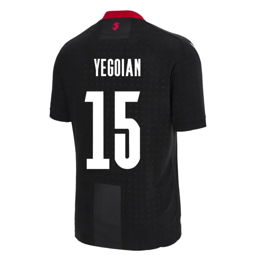 Danxen Dětské Georgia Irakli Yegoian #15 Černá Daleko Hráčské Dresy 24-26 Dres