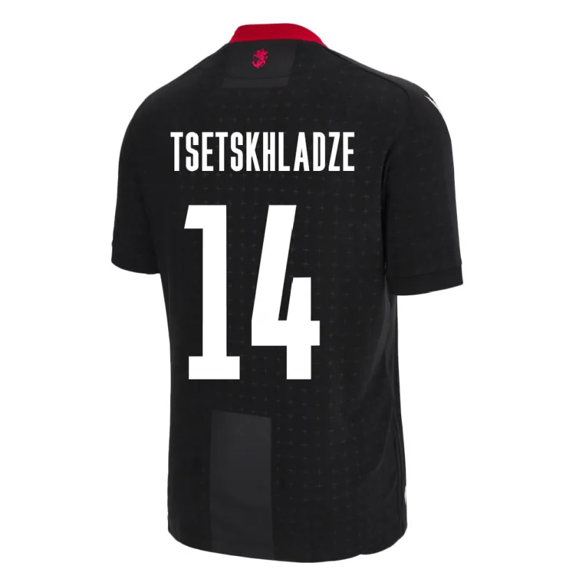 Danxen Dětské Georgia Nikoloz Tsetskhladze #14 Černá Daleko Hráčské Dresy 24-26 Dres