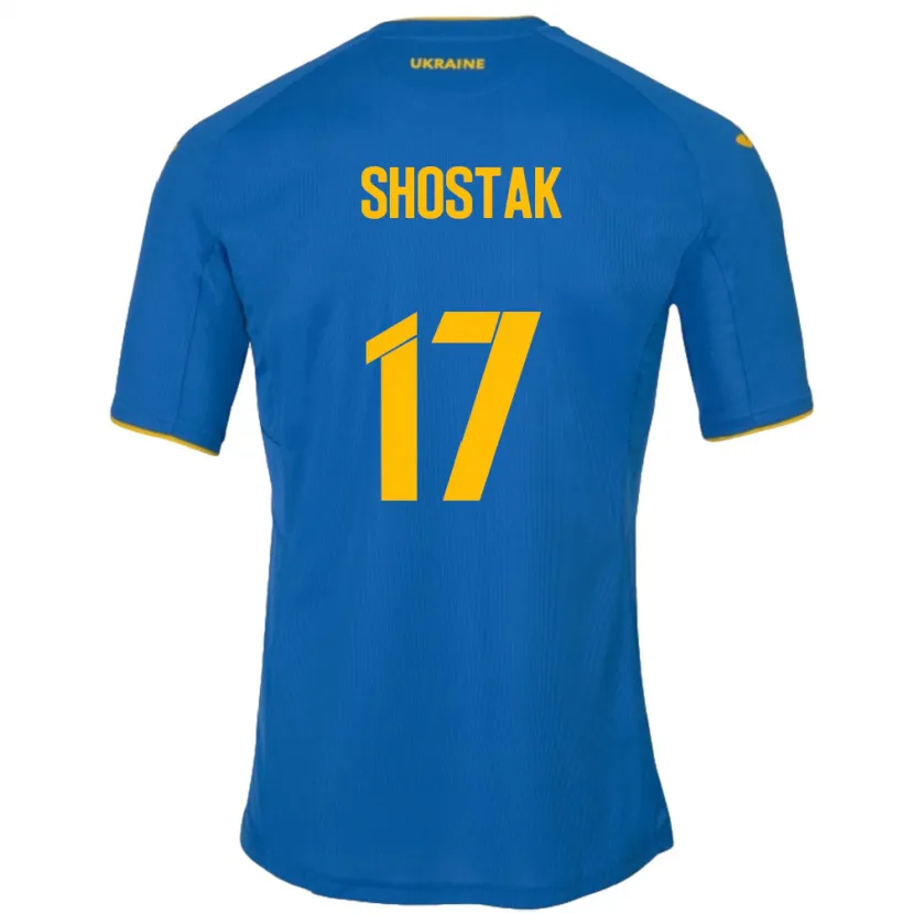 Danxen Dětské Ukrajina Denys Shostak #17 Modrý Daleko Hráčské Dresy 24-26 Dres