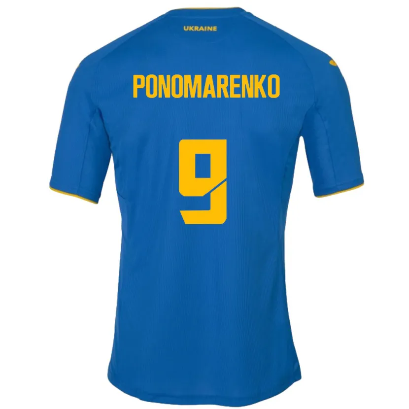 Danxen Dětské Ukrajina Matviy Ponomarenko #9 Modrý Daleko Hráčské Dresy 24-26 Dres