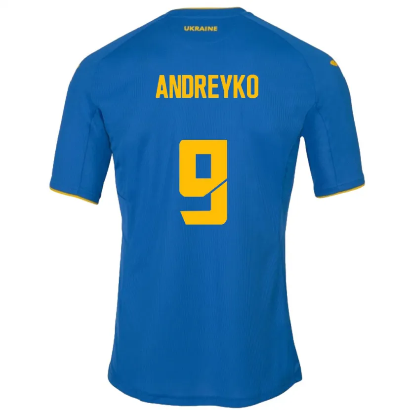 Danxen Dětské Ukrajina Ivan Andreyko #9 Modrý Daleko Hráčské Dresy 24-26 Dres