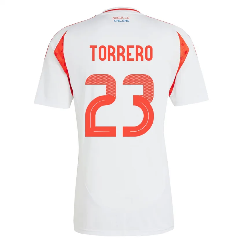 Danxen Dětské Chile Ryann Torrero #23 Bílý Daleko Hráčské Dresy 24-26 Dres