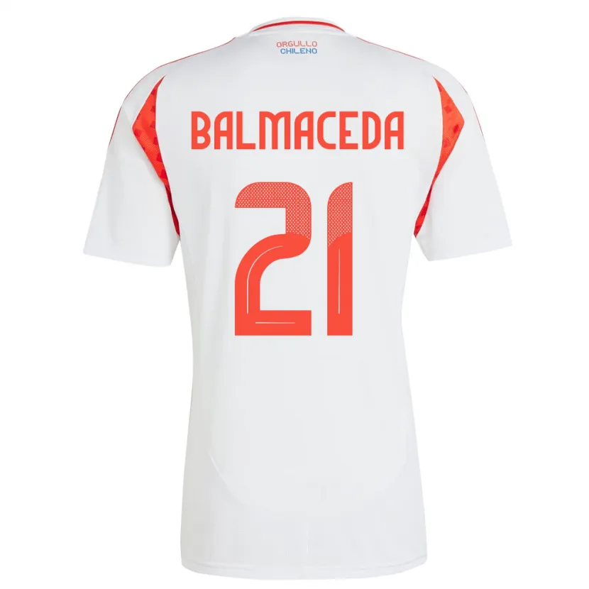 Danxen Dětské Chile Rosario Balmaceda #21 Bílý Daleko Hráčské Dresy 24-26 Dres