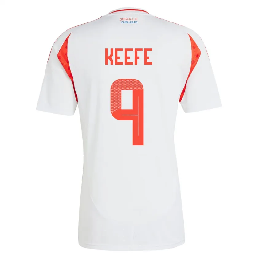 Danxen Dětské Chile Sonya Keefe #9 Bílý Daleko Hráčské Dresy 24-26 Dres