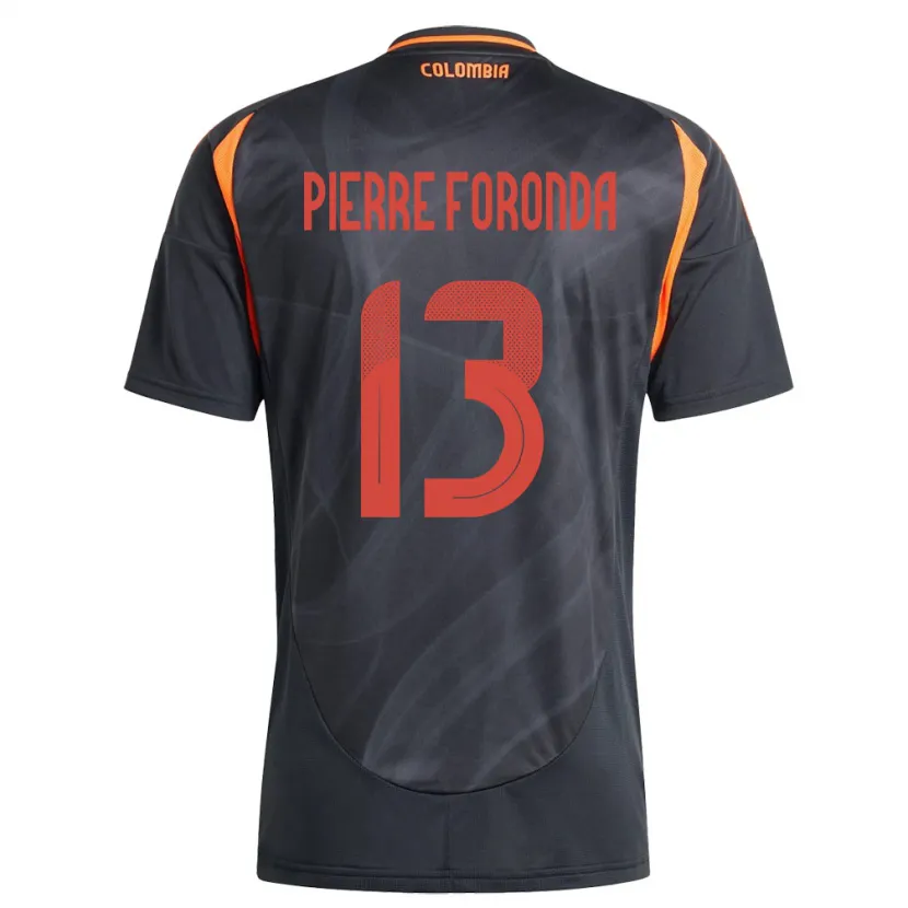 Danxen Dětské Kolumbie Jean Pierre Foronda #13 Černá Daleko Hráčské Dresy 24-26 Dres