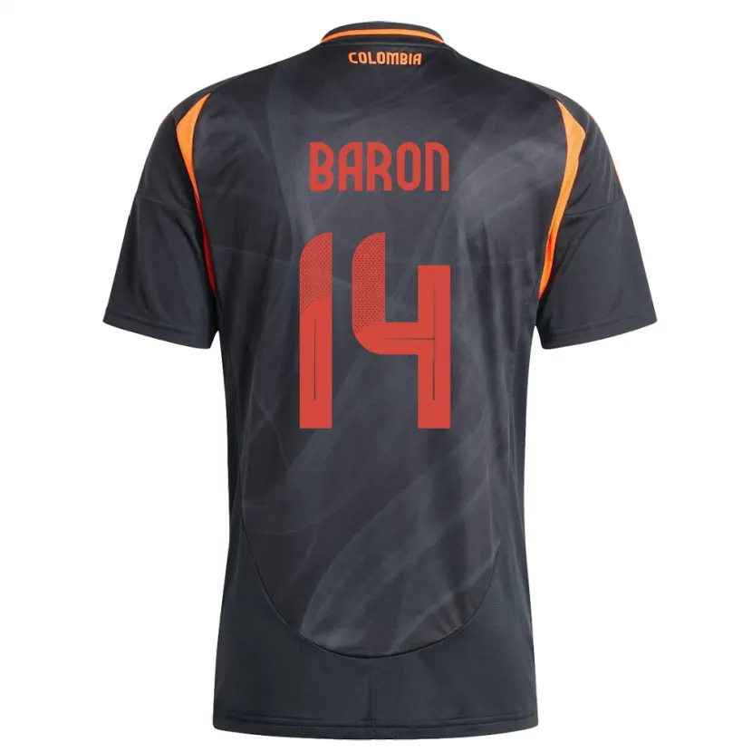 Danxen Dětské Kolumbie Ángela Barón #14 Černá Daleko Hráčské Dresy 24-26 Dres