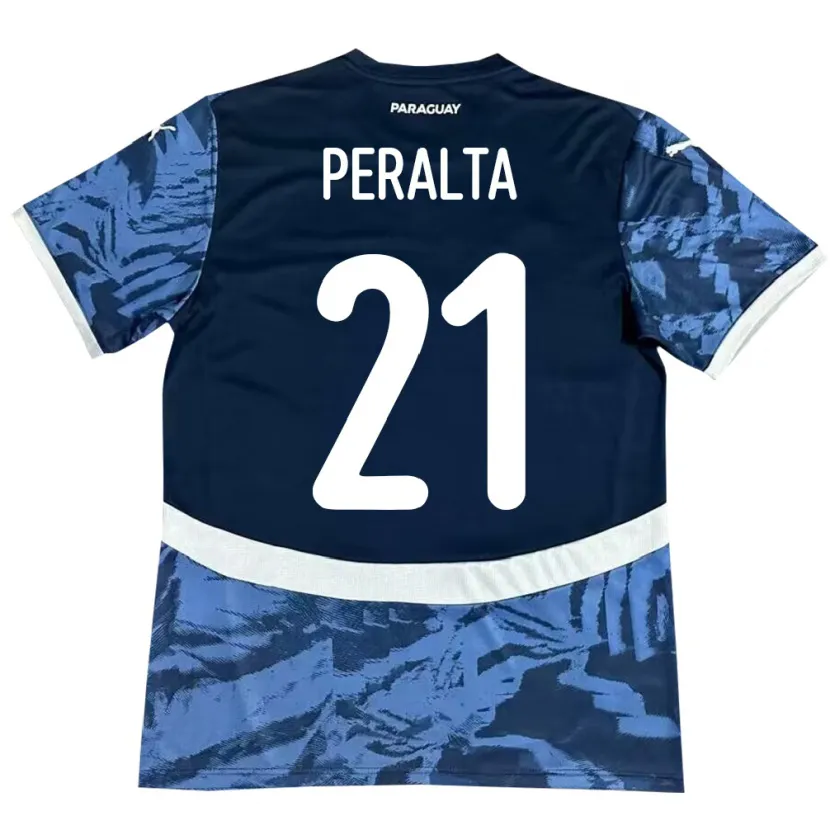 Danxen Dětské Paraguay Fabrizio Peralta #21 Modrý Daleko Hráčské Dresy 24-26 Dres