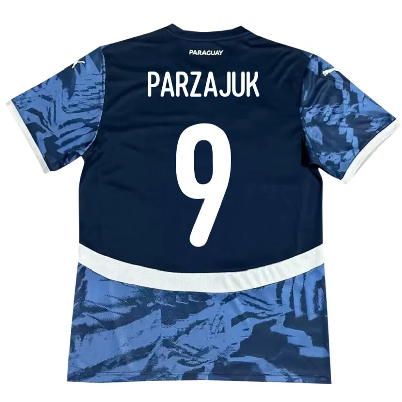 Danxen Dětské Paraguay Kevin Parzajuk #9 Modrý Daleko Hráčské Dresy 24-26 Dres
