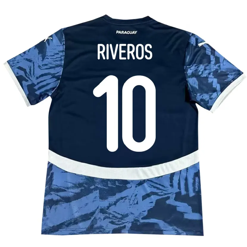 Danxen Dětské Paraguay Paulo Riveros #10 Modrý Daleko Hráčské Dresy 24-26 Dres