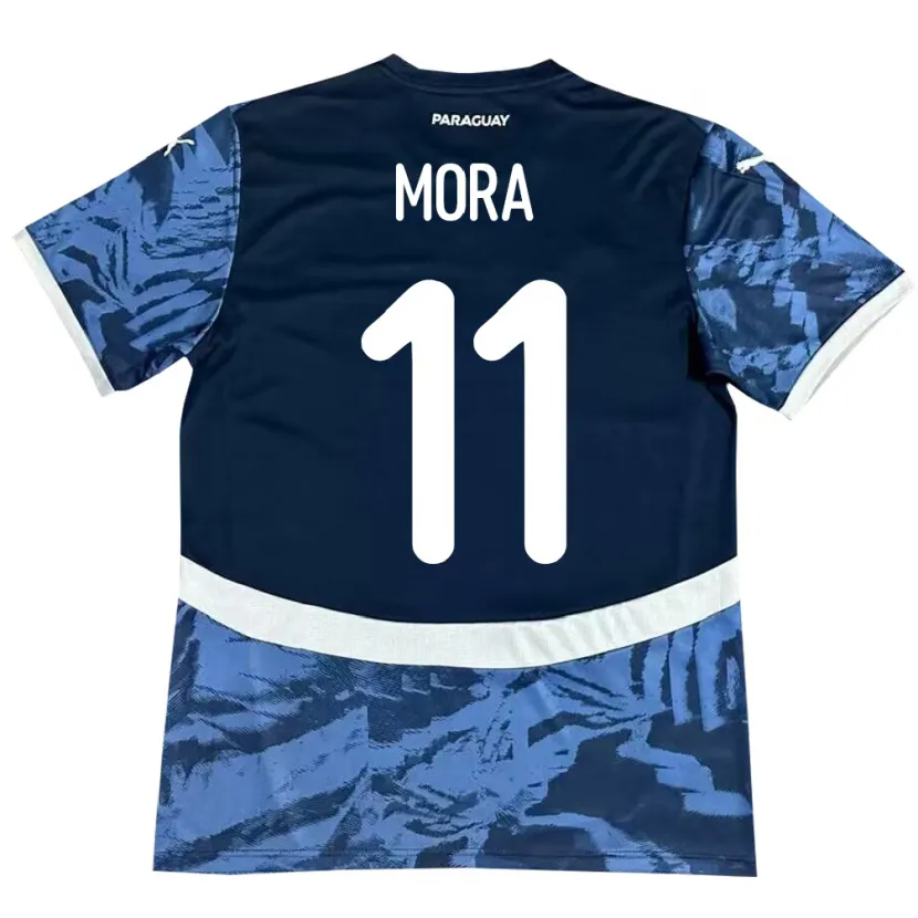Danxen Dětské Paraguay Jorge Mora #11 Modrý Daleko Hráčské Dresy 24-26 Dres