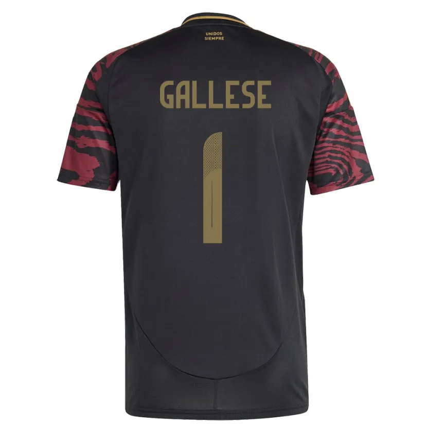 Danxen Dětské Peru Pedro Gallese #1 Černá Daleko Hráčské Dresy 24-26 Dres
