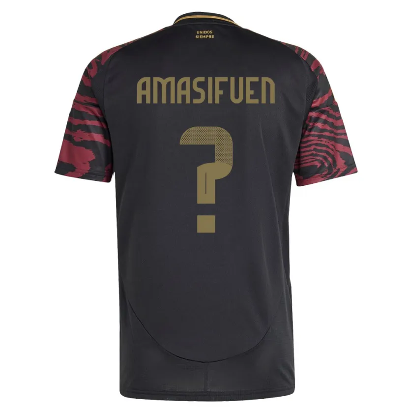 Danxen Dětské Peru Nicolás Amasifuén #0 Černá Daleko Hráčské Dresy 24-26 Dres