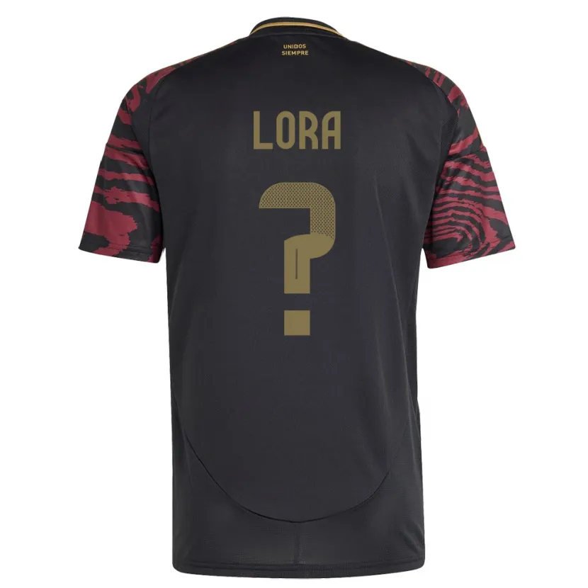 Danxen Dětské Peru Fabrizio Lora #0 Černá Daleko Hráčské Dresy 24-26 Dres