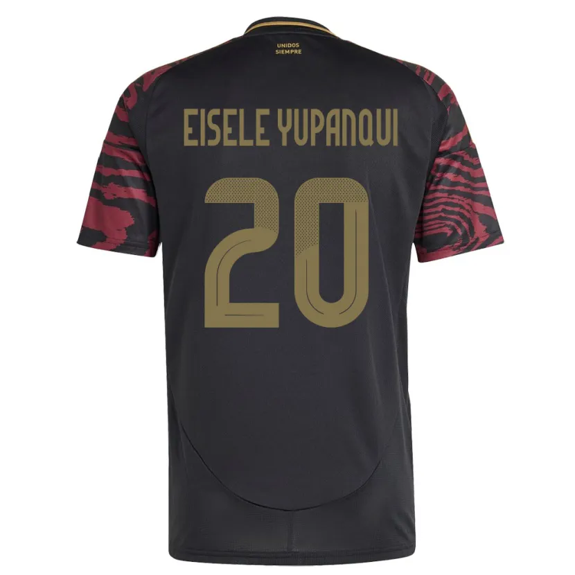 Danxen Dětské Peru Philipp Eisele Yupanqui #20 Černá Daleko Hráčské Dresy 24-26 Dres