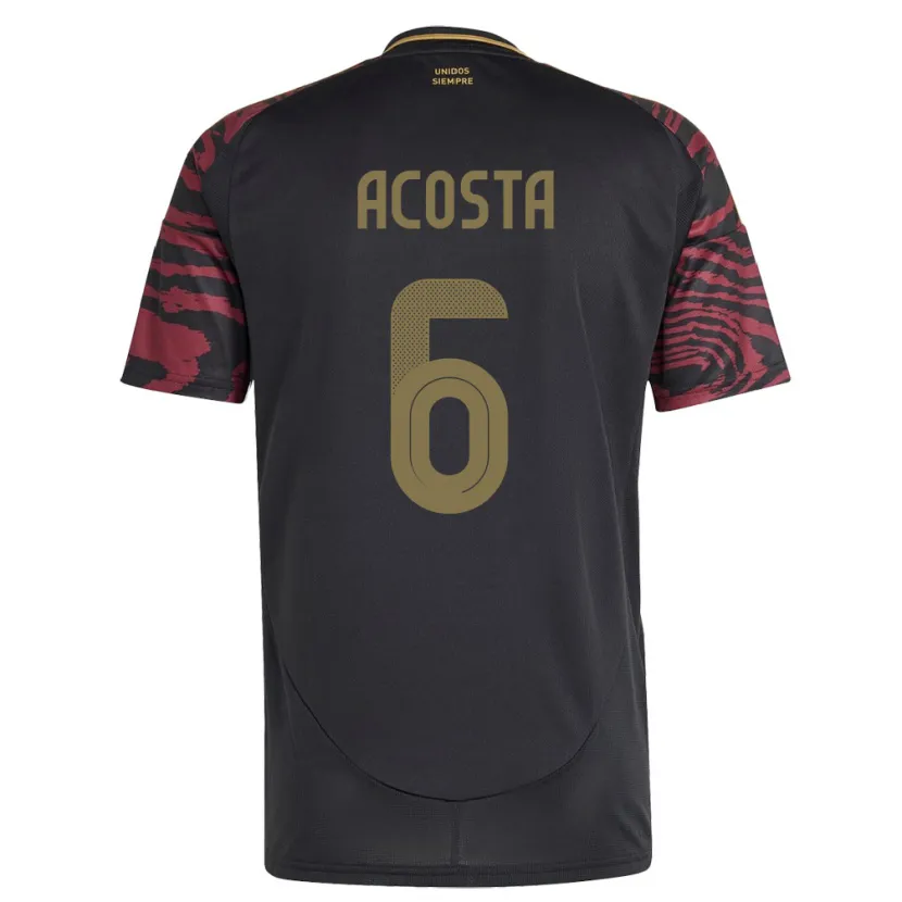 Danxen Dětské Peru Ruby Acosta #6 Černá Daleko Hráčské Dresy 24-26 Dres