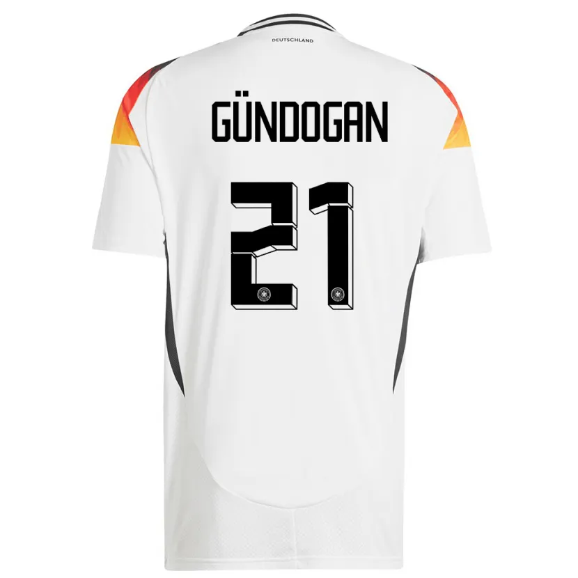Danxen Pánské Německo Ilkay Gundogan #21 Bílý Domů Hráčské Dresy 24-26 Dres
