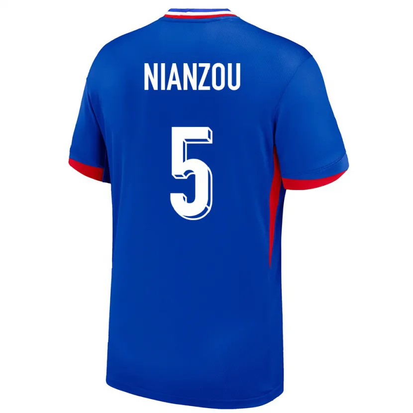 Danxen Pánské Francie Tanguy Nianzou #5 Modrý Domů Hráčské Dresy 24-26 Dres