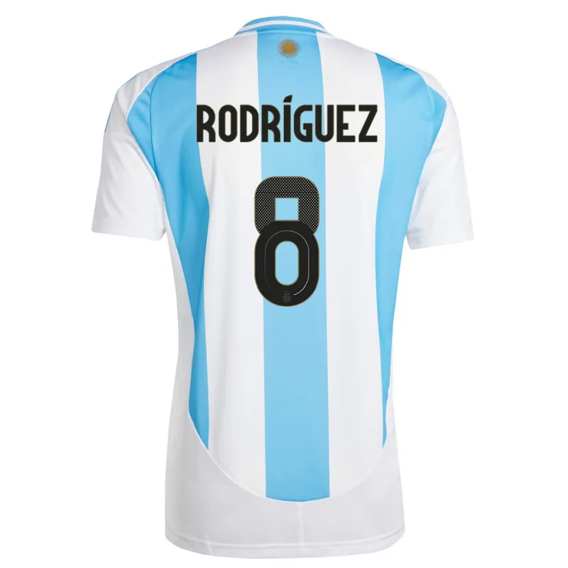 Danxen Pánské Argentina Agustin Rodriguez #8 Bílá Modrá Domů Hráčské Dresy 24-26 Dres