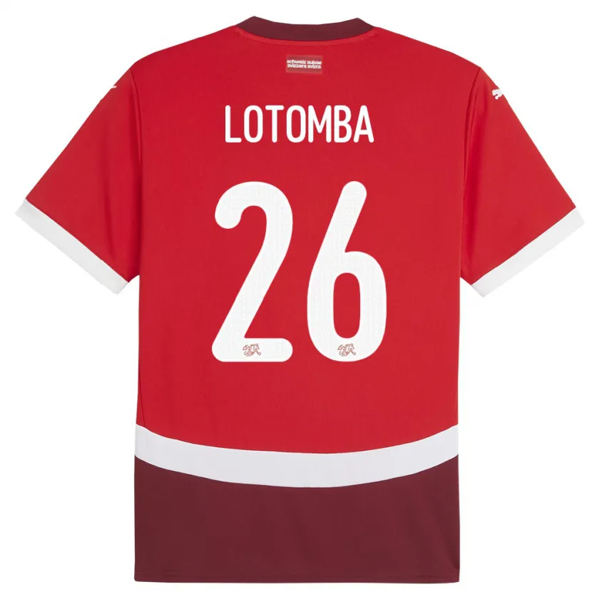 Danxen Pánské Švýcarsko Jordan Lotomba #26 Červené Domů Hráčské Dresy 24-26 Dres