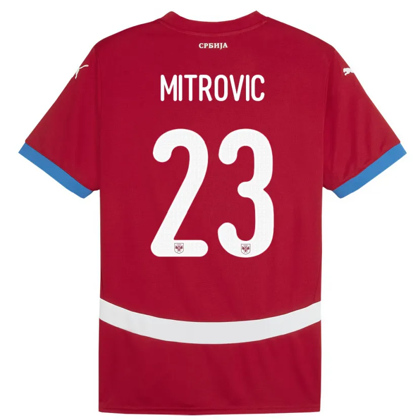 Danxen Pánské Srbsko Vuk Mitrovic #23 Červené Domů Hráčské Dresy 24-26 Dres