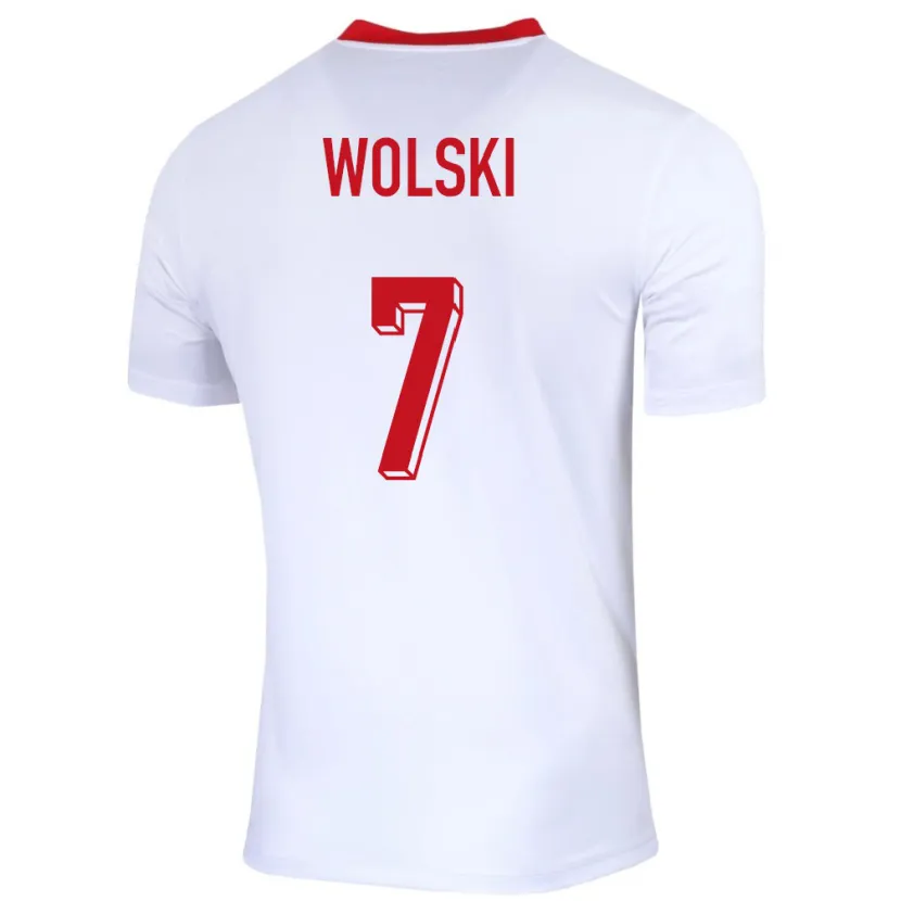 Danxen Pánské Polsko Filip Wolski #7 Bílý Domů Hráčské Dresy 24-26 Dres