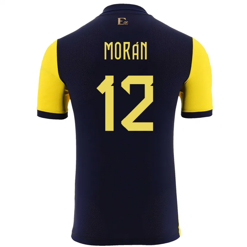 Danxen Pánské Ekvádor Andrea Moran #12 Žlutá Domů Hráčské Dresy 24-26 Dres