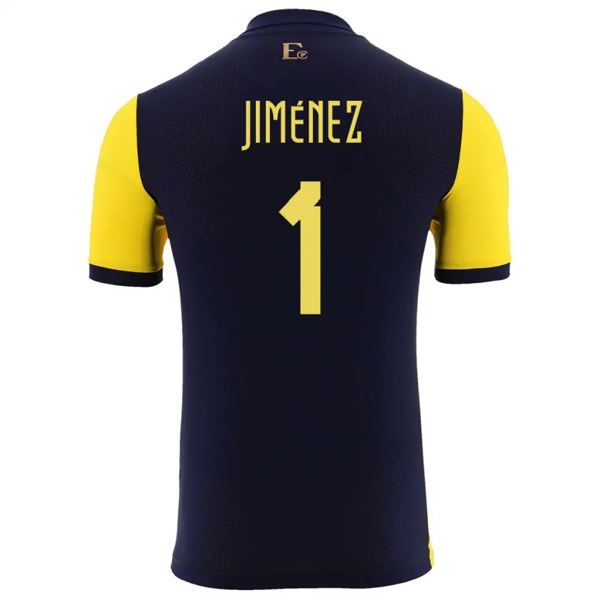 Danxen Pánské Ekvádor Tony Jimenez #1 Žlutá Domů Hráčské Dresy 24-26 Dres