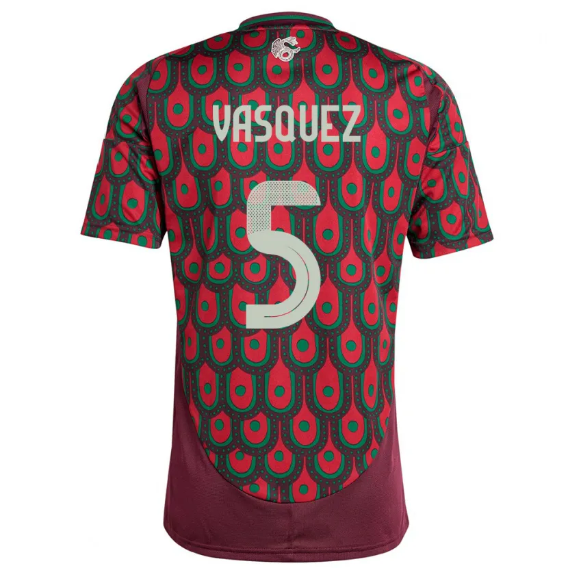 Danxen Pánské Mexiko Johan Vasquez #5 Maroon Domů Hráčské Dresy 24-26 Dres