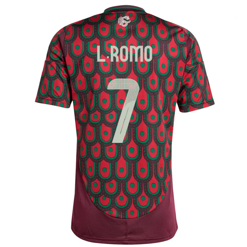 Danxen Pánské Mexiko Luis Romo #7 Maroon Domů Hráčské Dresy 24-26 Dres