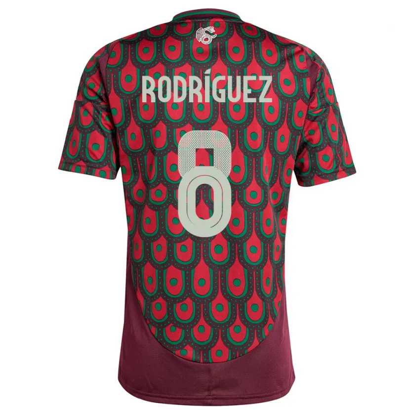 Danxen Pánské Mexiko Carlos Rodriguez #8 Maroon Domů Hráčské Dresy 24-26 Dres