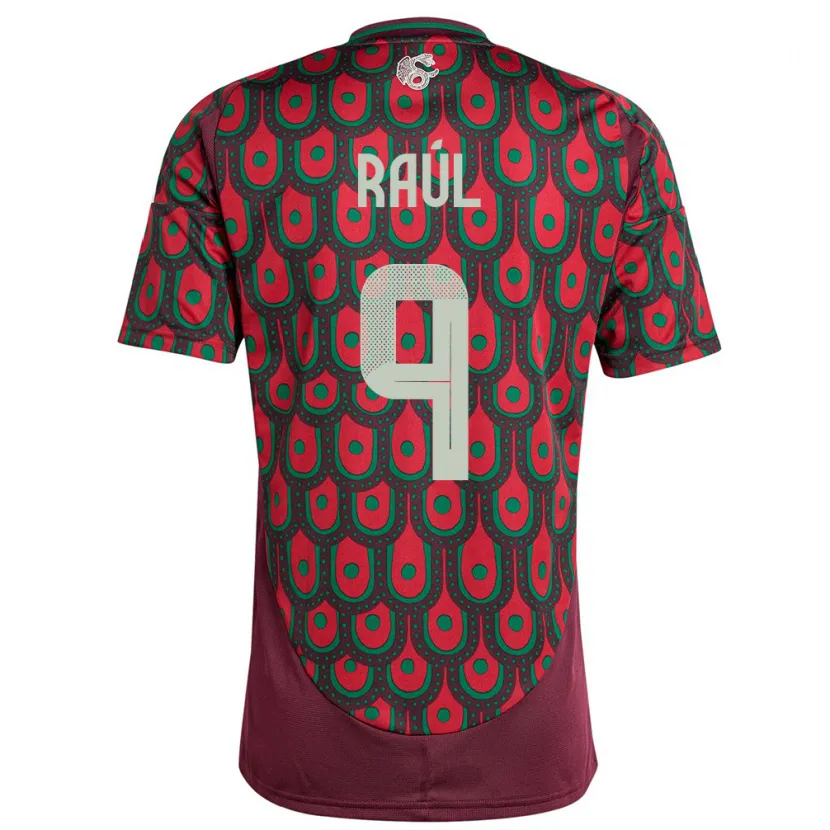 Danxen Pánské Mexiko Raul Jimenez #9 Maroon Domů Hráčské Dresy 24-26 Dres